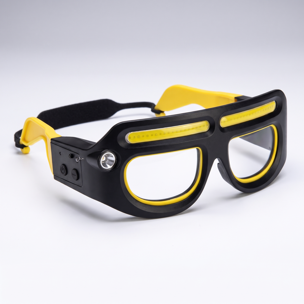 Lumzo FreeLight, okulary ochronne z latarka LED, widok glowny